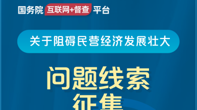 老女人尻逼视频国务院“互联网+督查”平台公开征集阻碍民营经济发展壮大问题线索